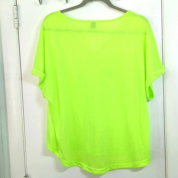 Euc Shein Highlighter Neon Yellow Green T-shirt sz 0x - Picture 2 of 4